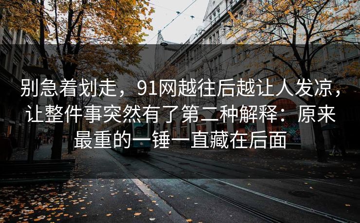 别急着划走,91网越往后越让人发凉,让整件事突然有了第二种解释:原来最重的一锤一直藏在后面 第1张 别急着划走,91网越往后越让人发凉,让整件事突然有了第二种解释:原来最重的一锤一直藏在后面 第1张